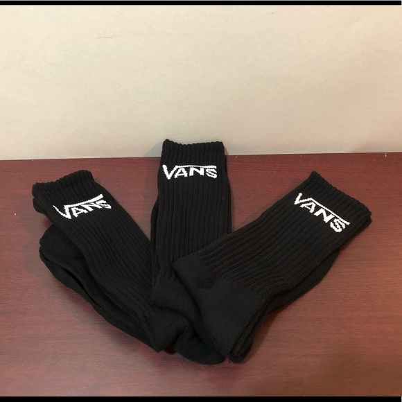 Vans Crew Socks, Black, 3 Pack - Picture 6 of 7